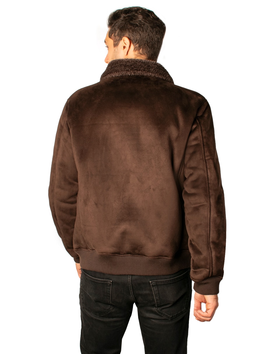 Chamarra casual GAMUZA con cortes para hombre 6