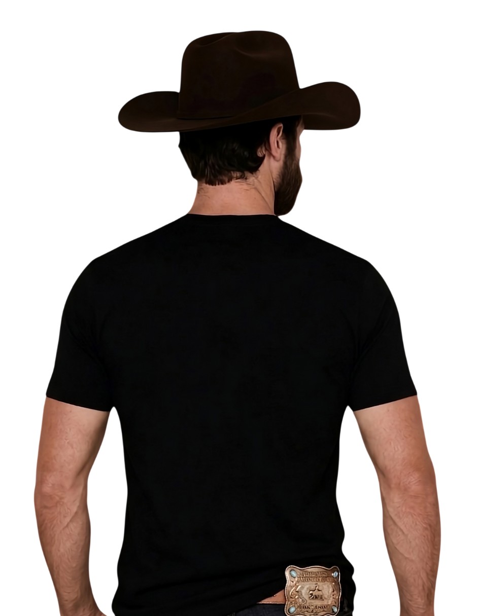 Playera Cowboy Western cuello redondo para hombre 2