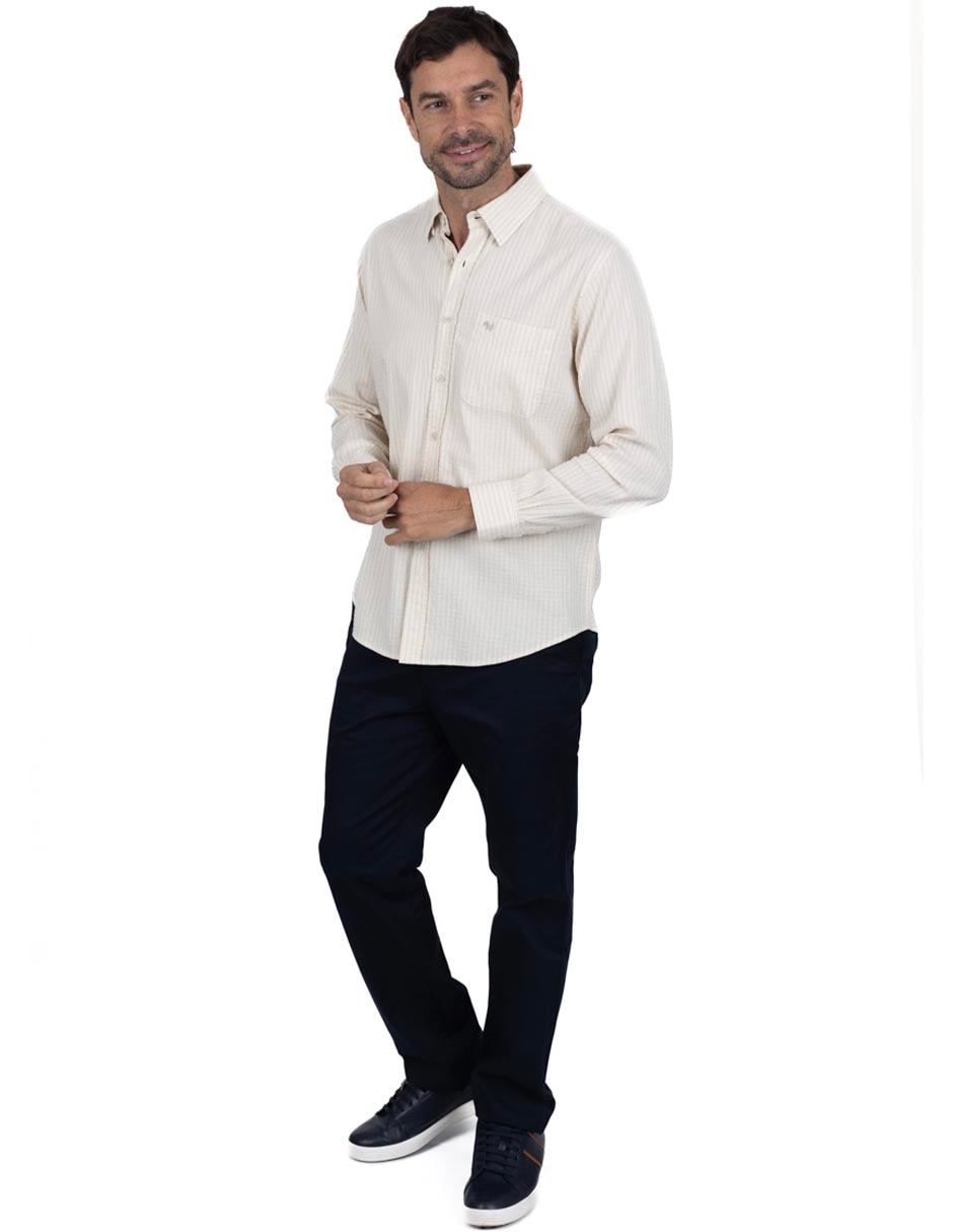Camisa casual de algodón manga larga para hombre 2
