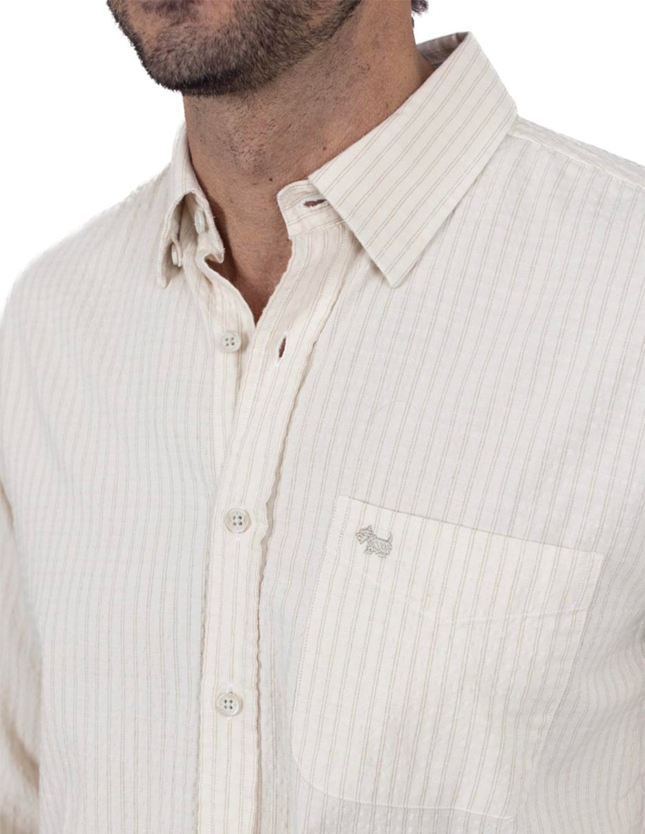 Camisa casual de algodón manga larga para hombre 4