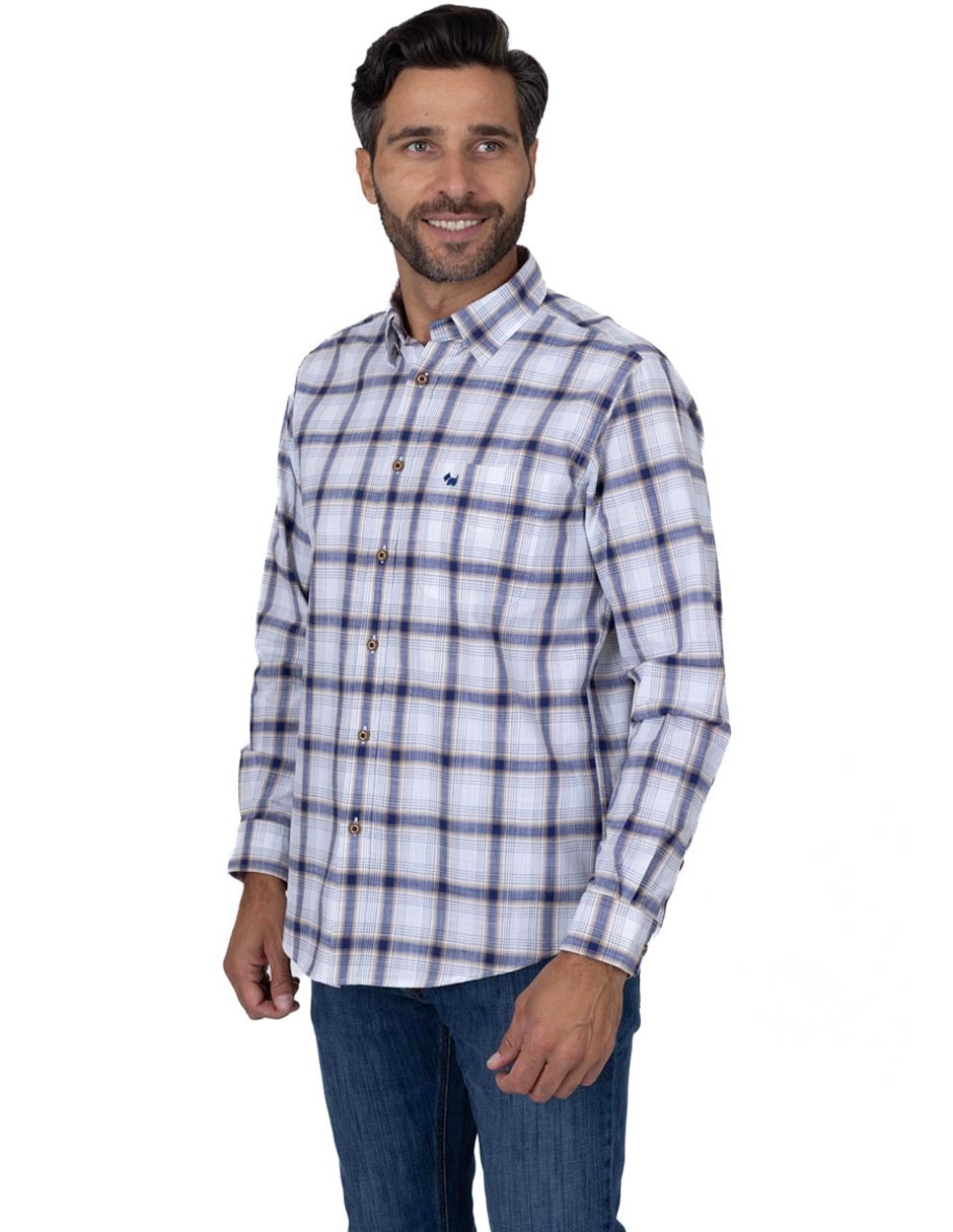 Camisa casual de algodón manga larga para hombre Camisa casual de algodón manga larga para hombre