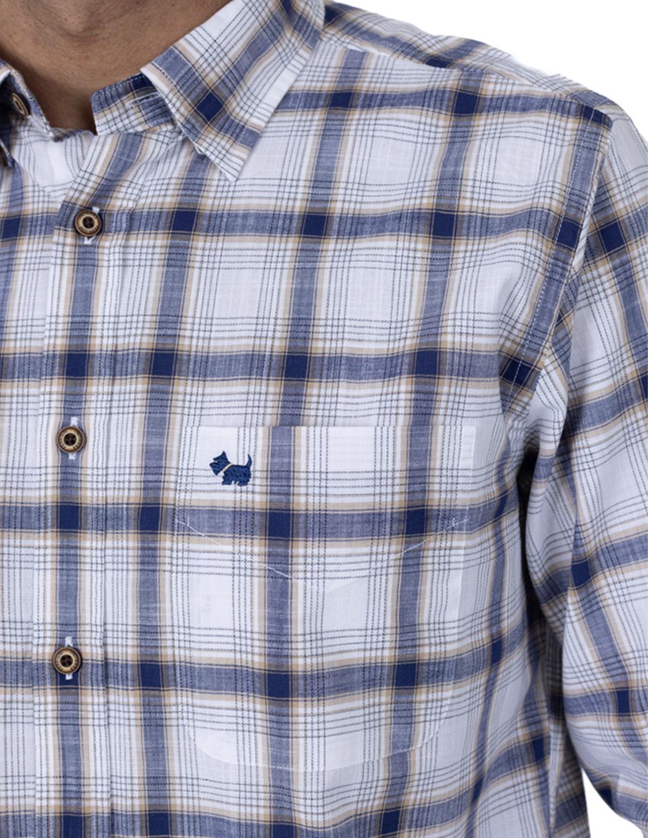 Camisa casual de algodón manga larga para hombre 4