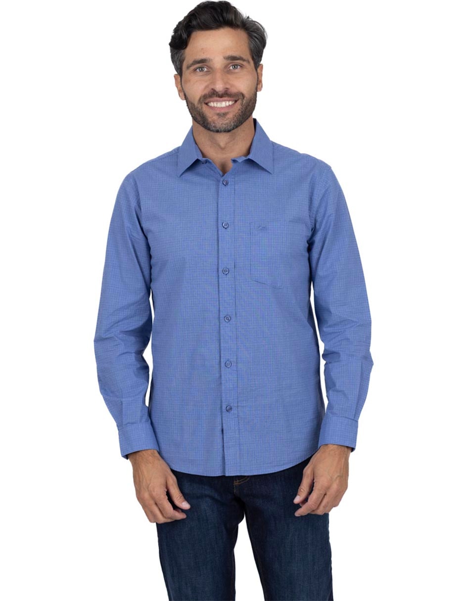 Camisa casual de algodón manga larga para hombre Camisa casual de algodón manga larga para hombre