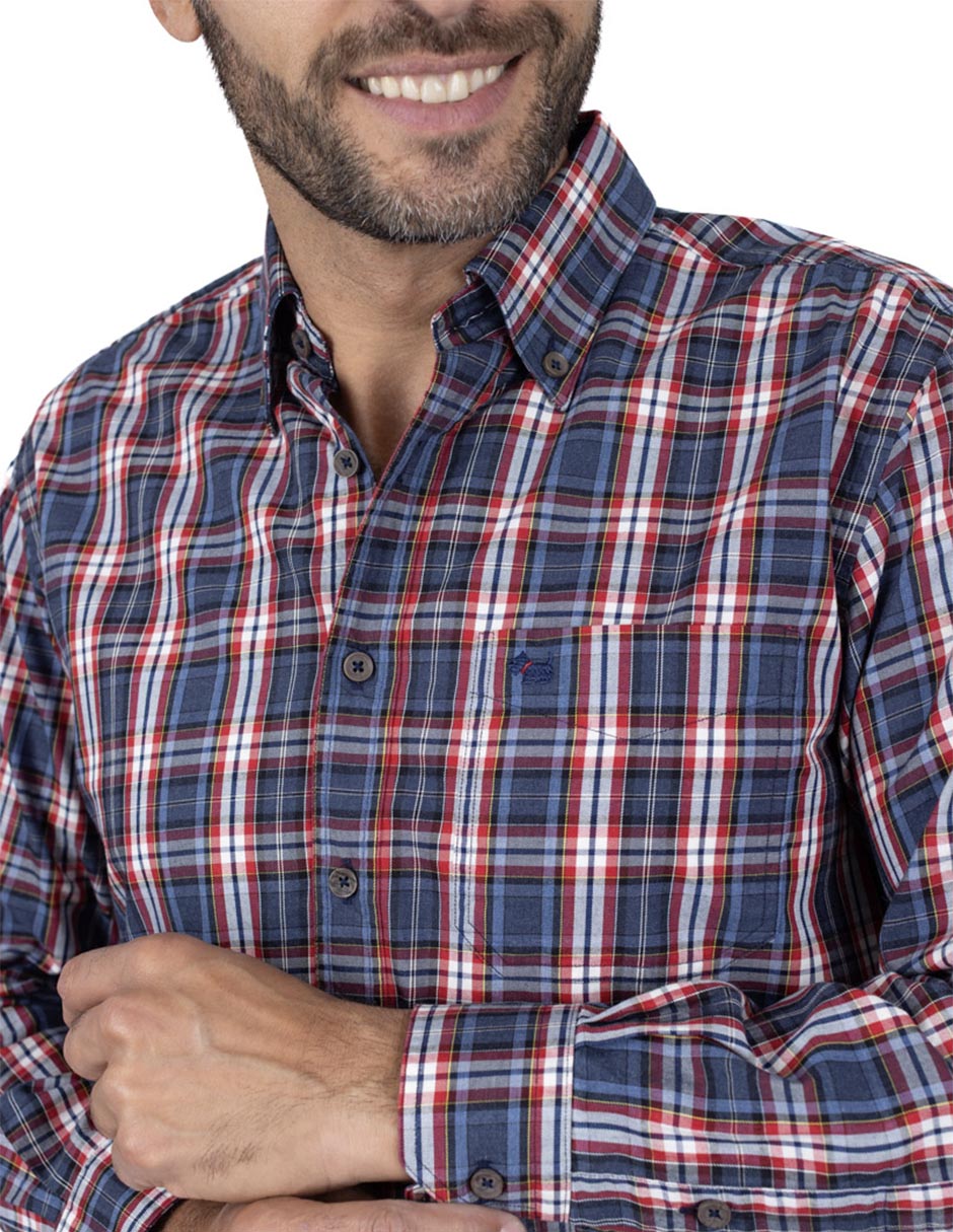 Camisa casual de algodón manga larga para hombre 4