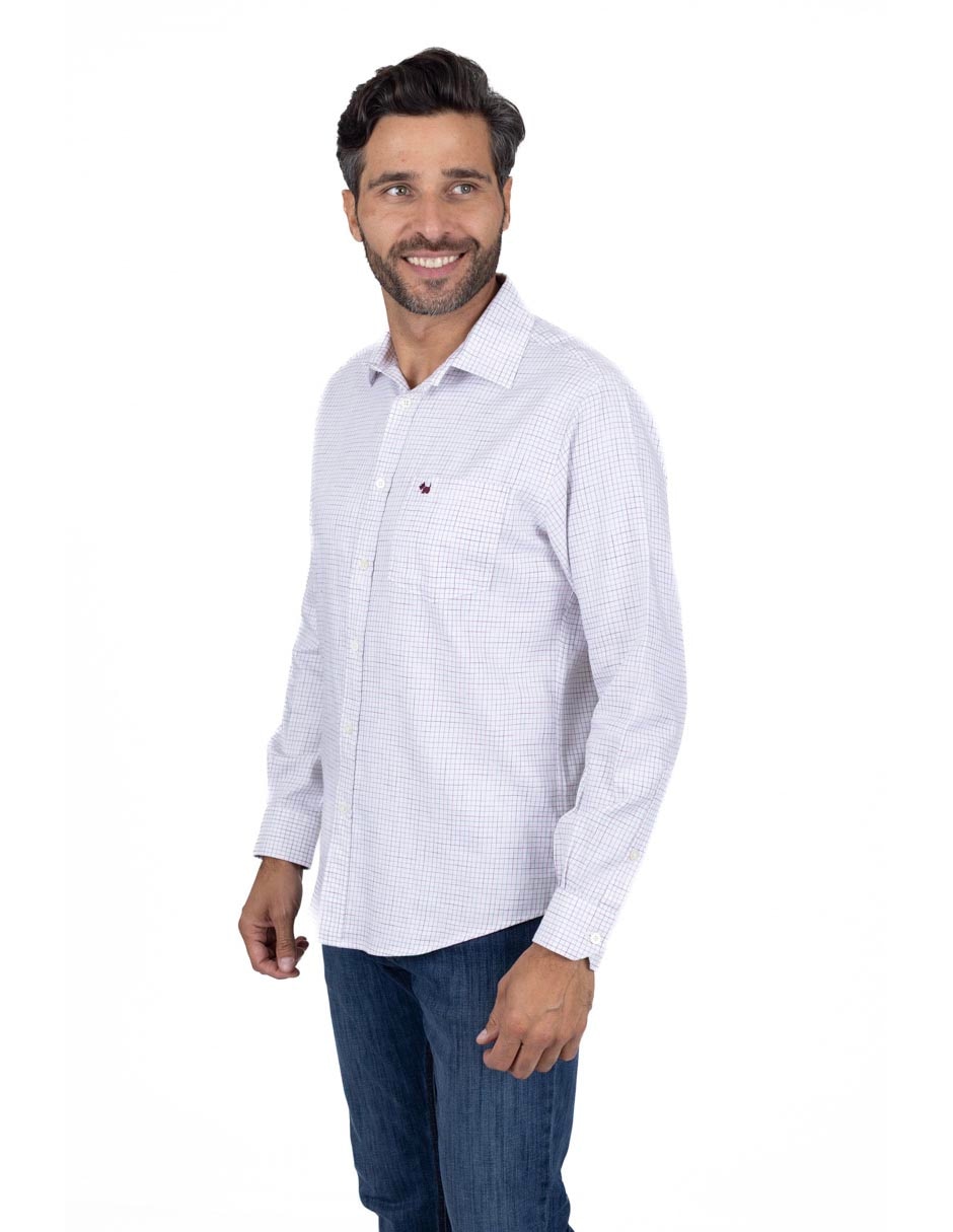 Camisa casual de algodón manga larga para hombre