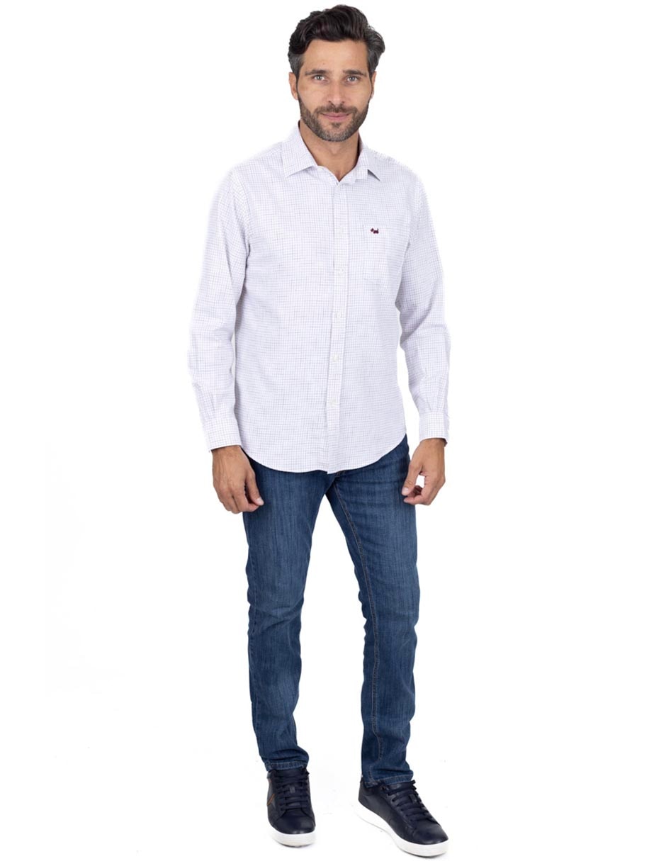 Camisa casual de algodón manga larga para hombre 2