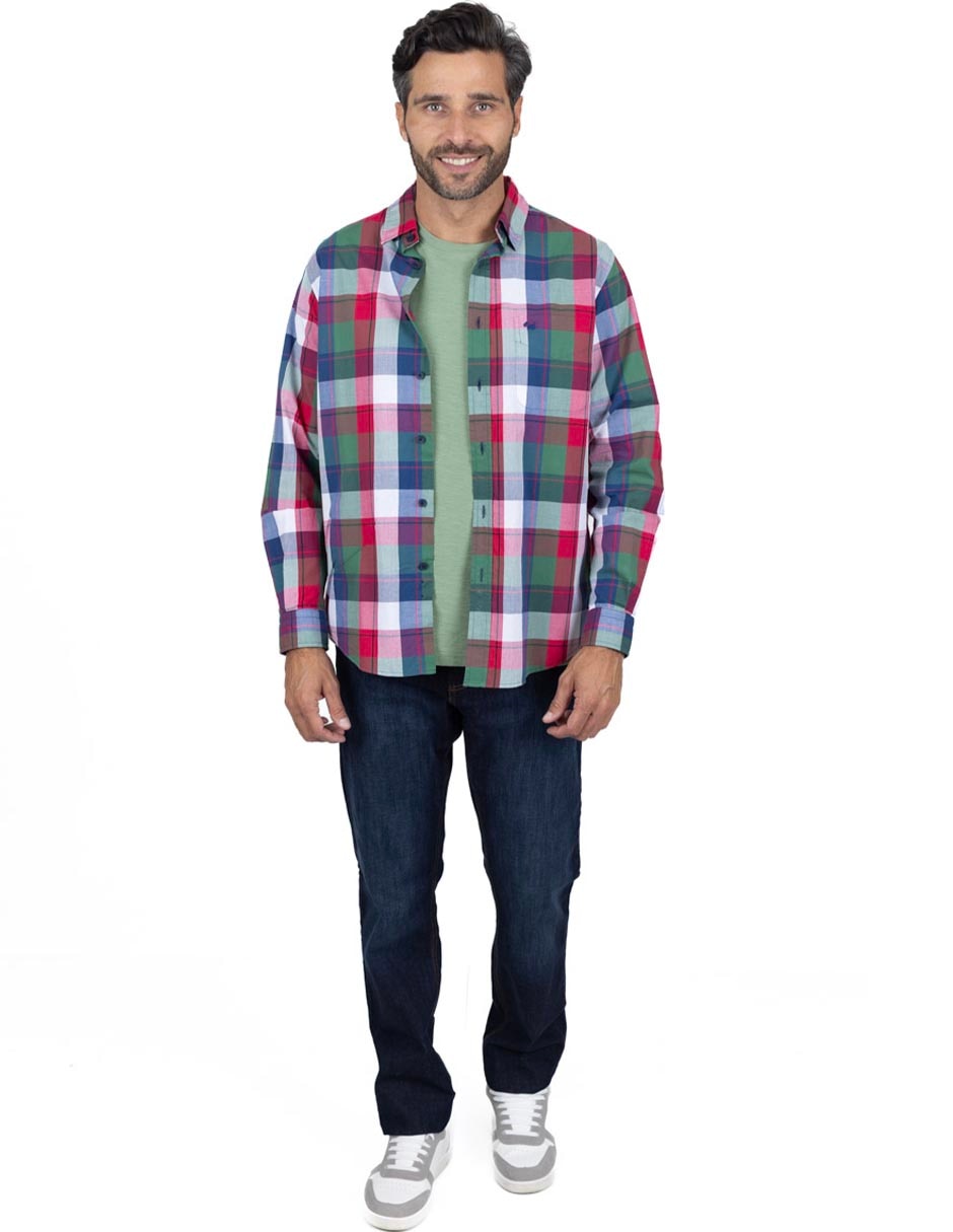 Camisa casual de algodón manga larga para hombre 2
