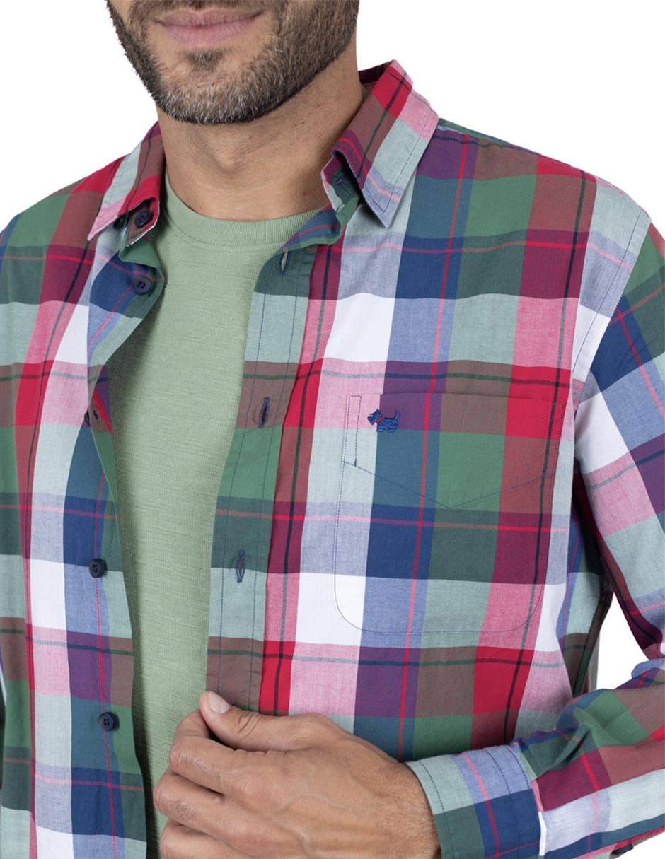 Camisa casual de algodón manga larga para hombre 4