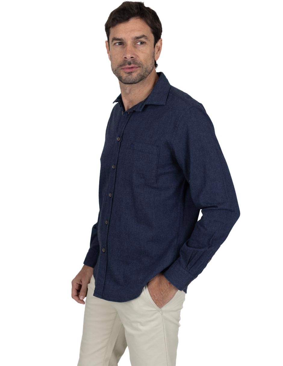 Camisa casual de algodón manga larga para hombre Camisa casual de algodón manga larga para hombre