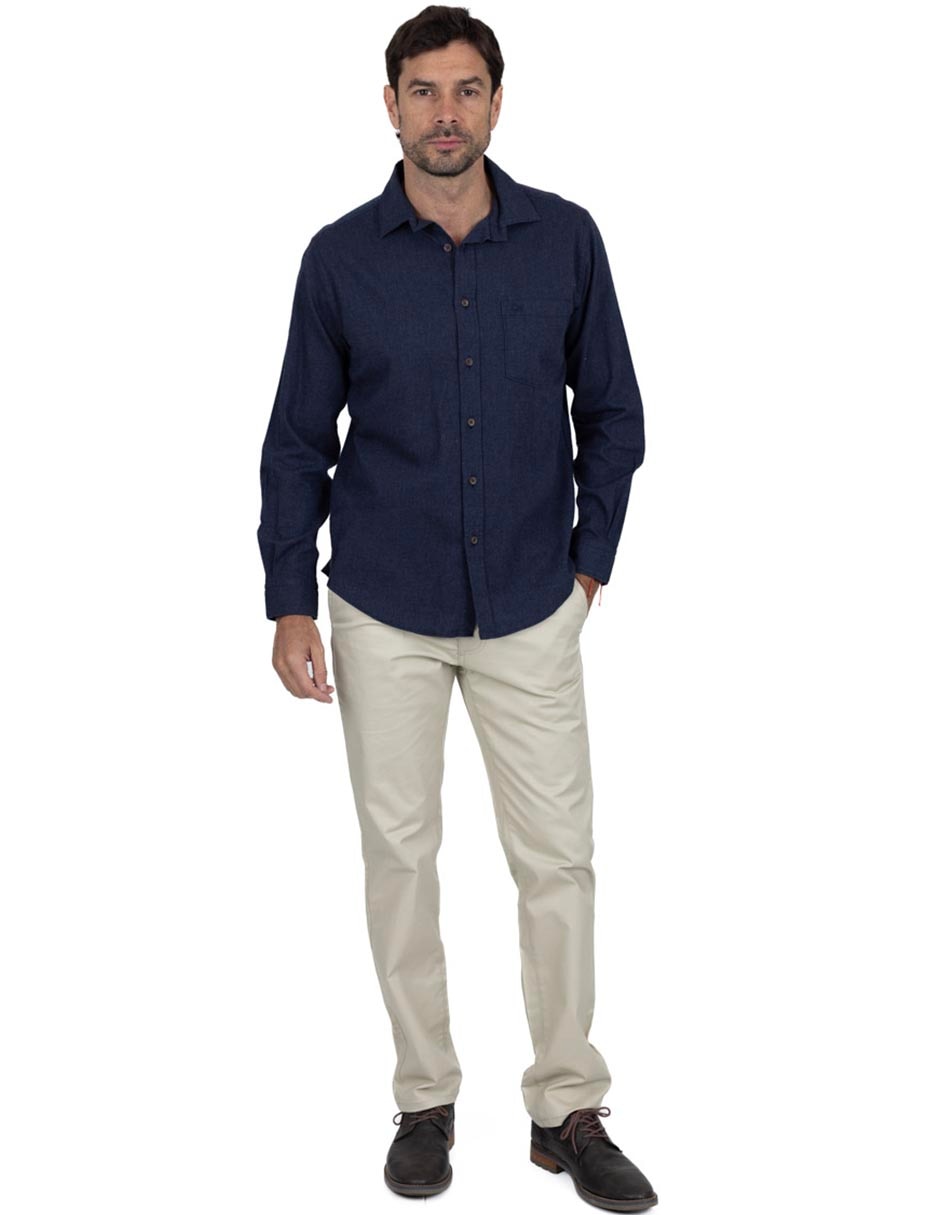 Camisa casual de algodón manga larga para hombre 2