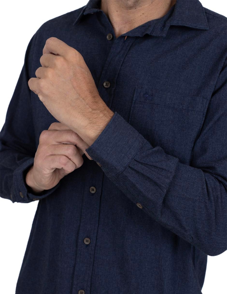Camisa casual de algodón manga larga para hombre 4