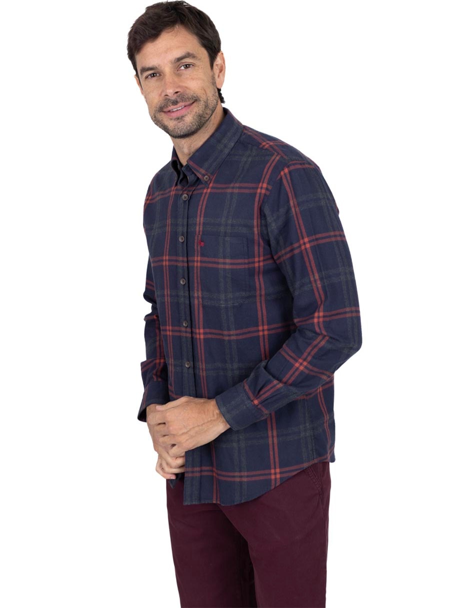 Camisa casual de algodón manga larga para hombre Camisa casual de algodón manga larga para hombre