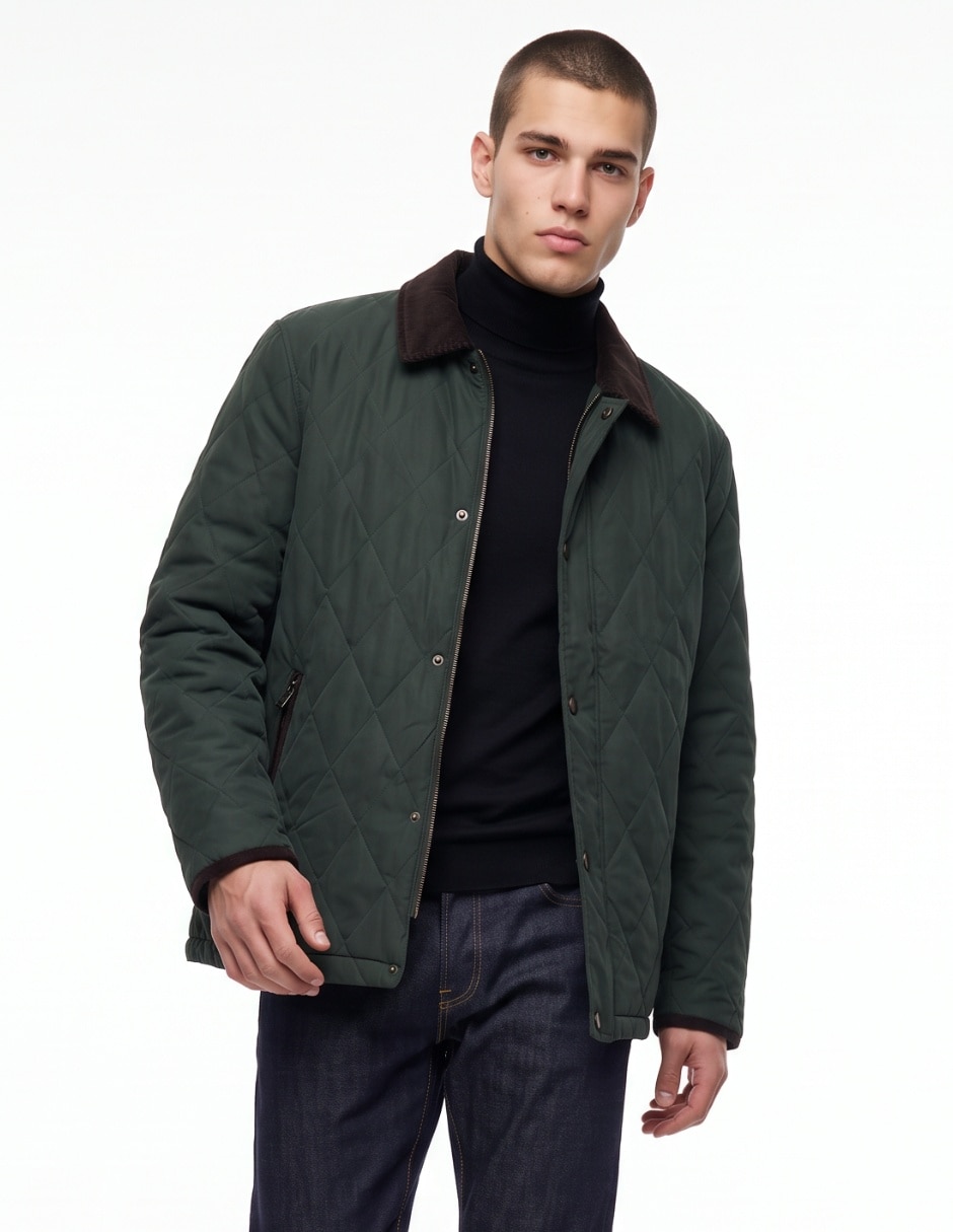 Chamarra casual con bolsillos para hombre