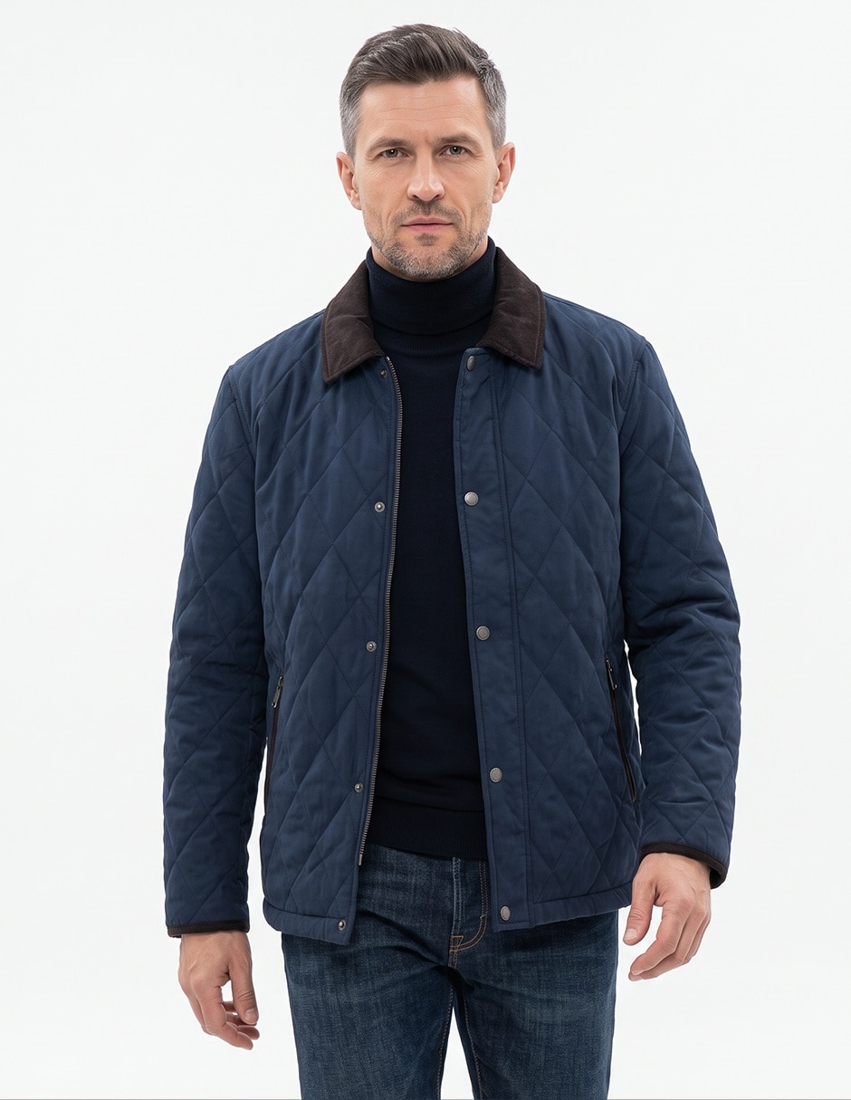Chamarra casual con bolsillos para hombre