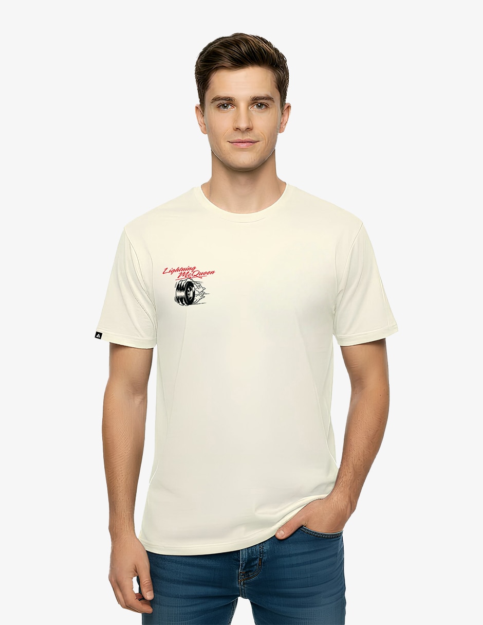 Playera Cars Arena Disney Original Lighting Mcqueen cuello redondo para hombre