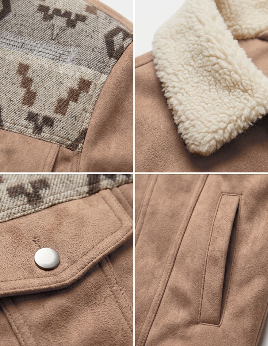 Chamarra casual cuello a contraste para hombre 3
