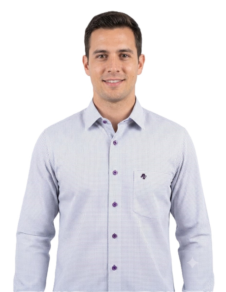 Camisa casual manga larga para hombre
