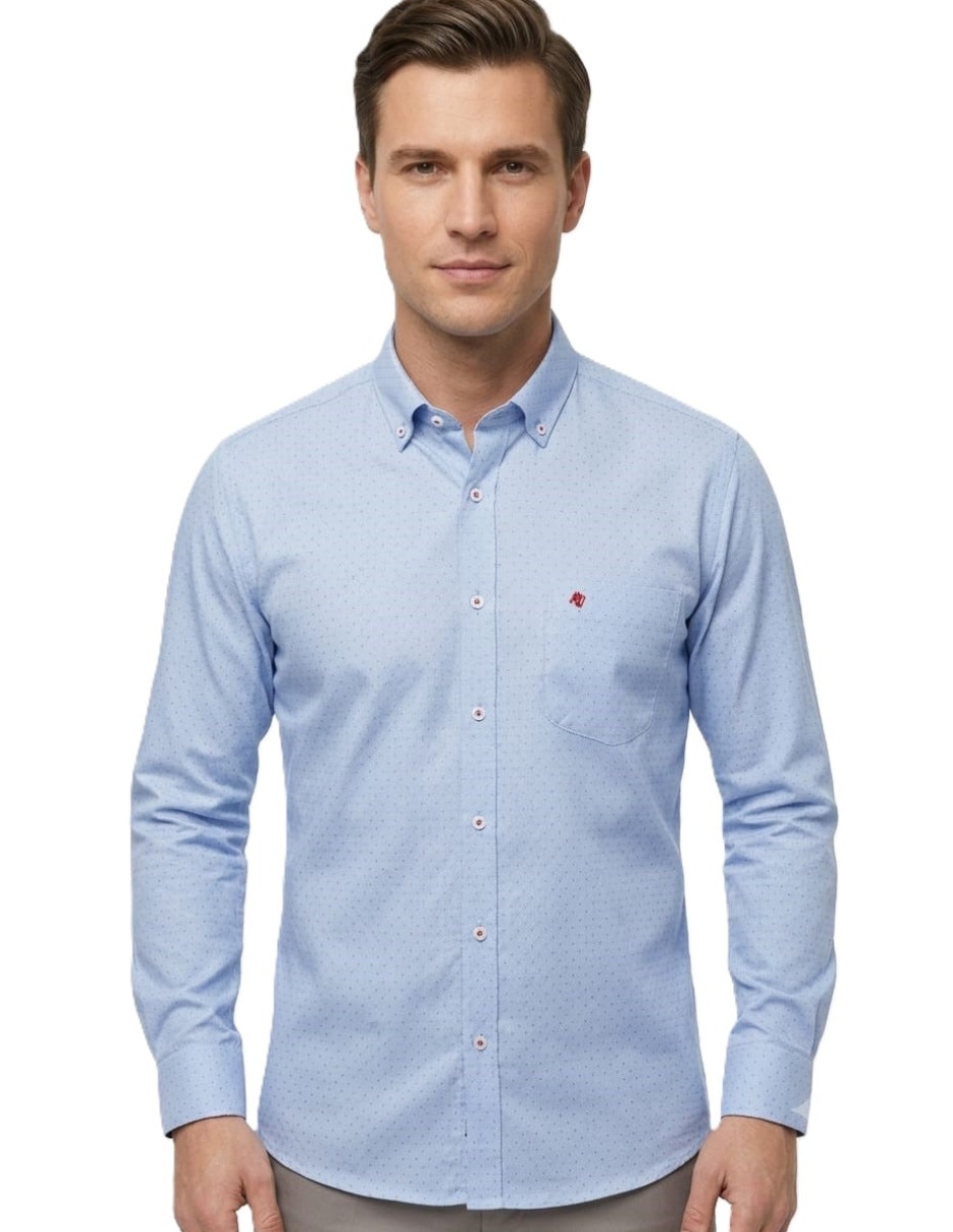 Camisa casual manga larga para hombre