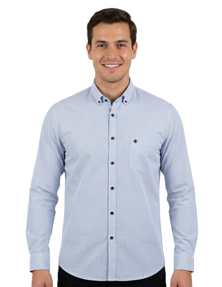 Camisa casual manga larga para hombre