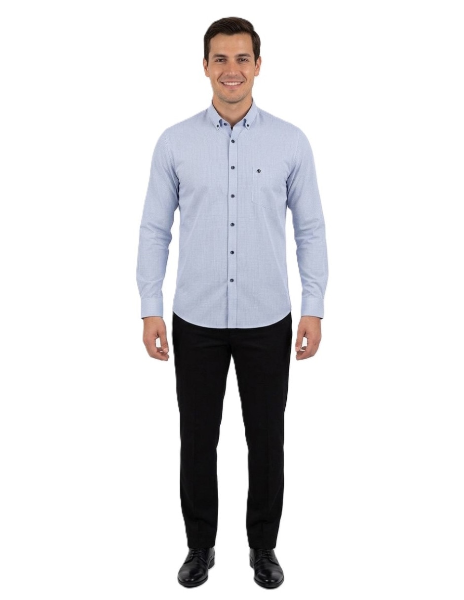 Camisa casual manga larga para hombre 2