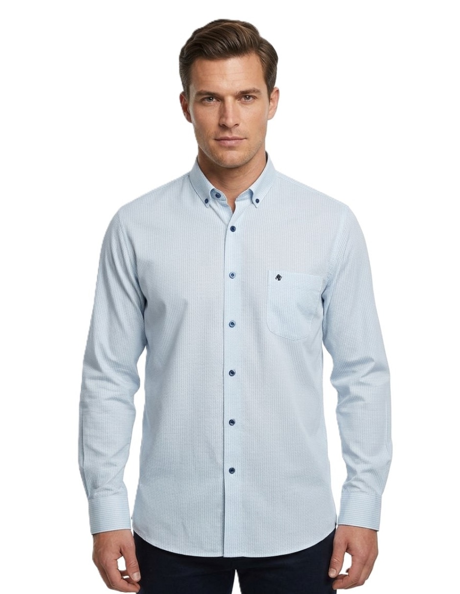 Camisa casual manga larga para hombre