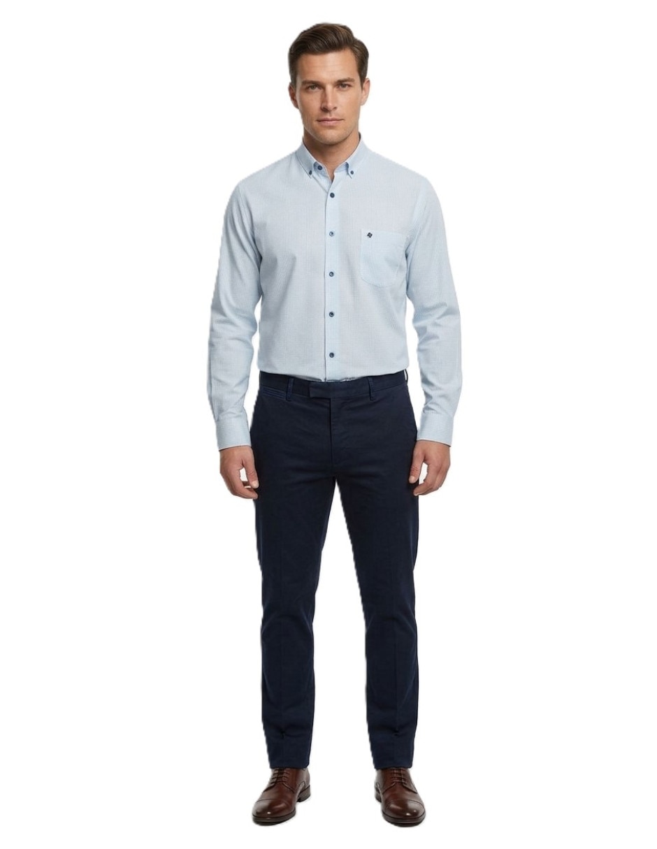 Camisa casual manga larga para hombre 5