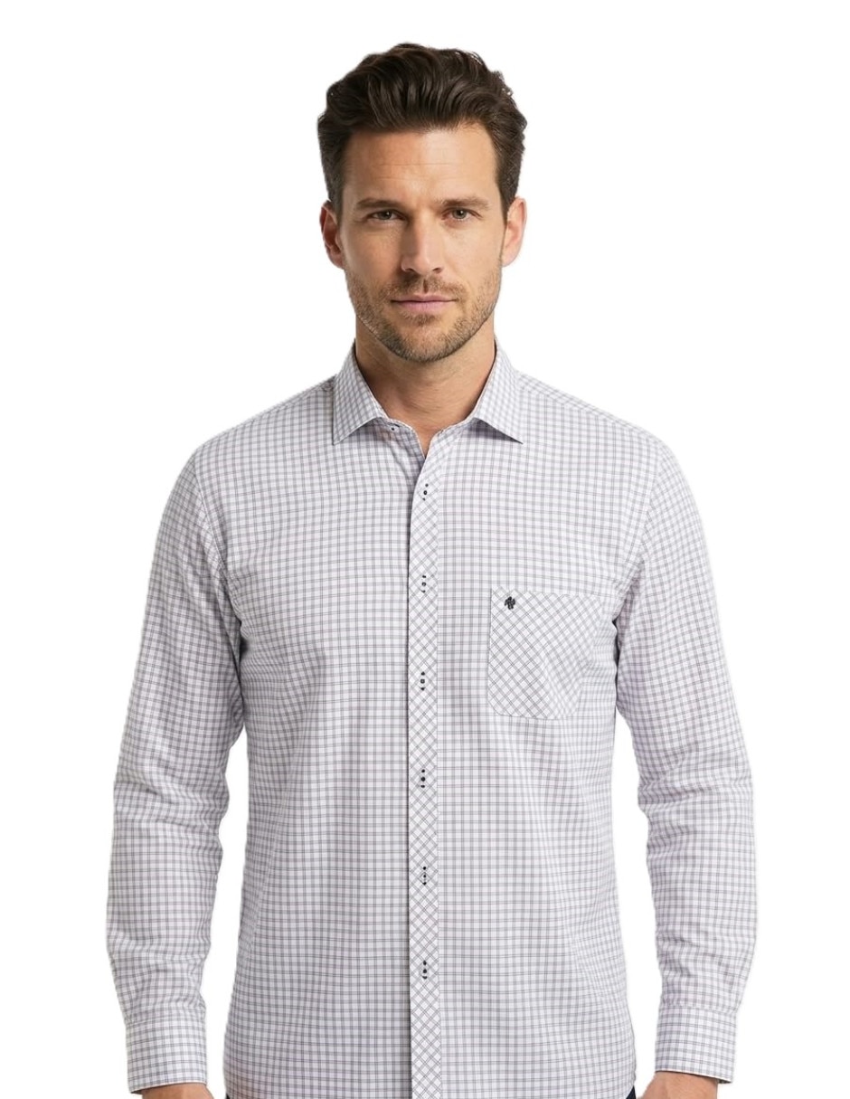 Camisa casual manga larga para hombre