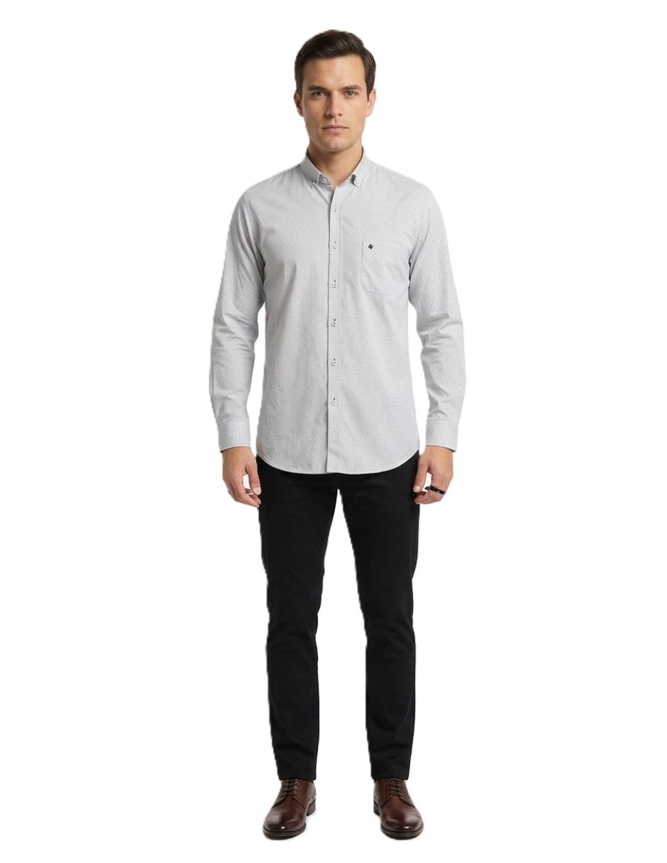 Camisa casual manga larga para hombre 2