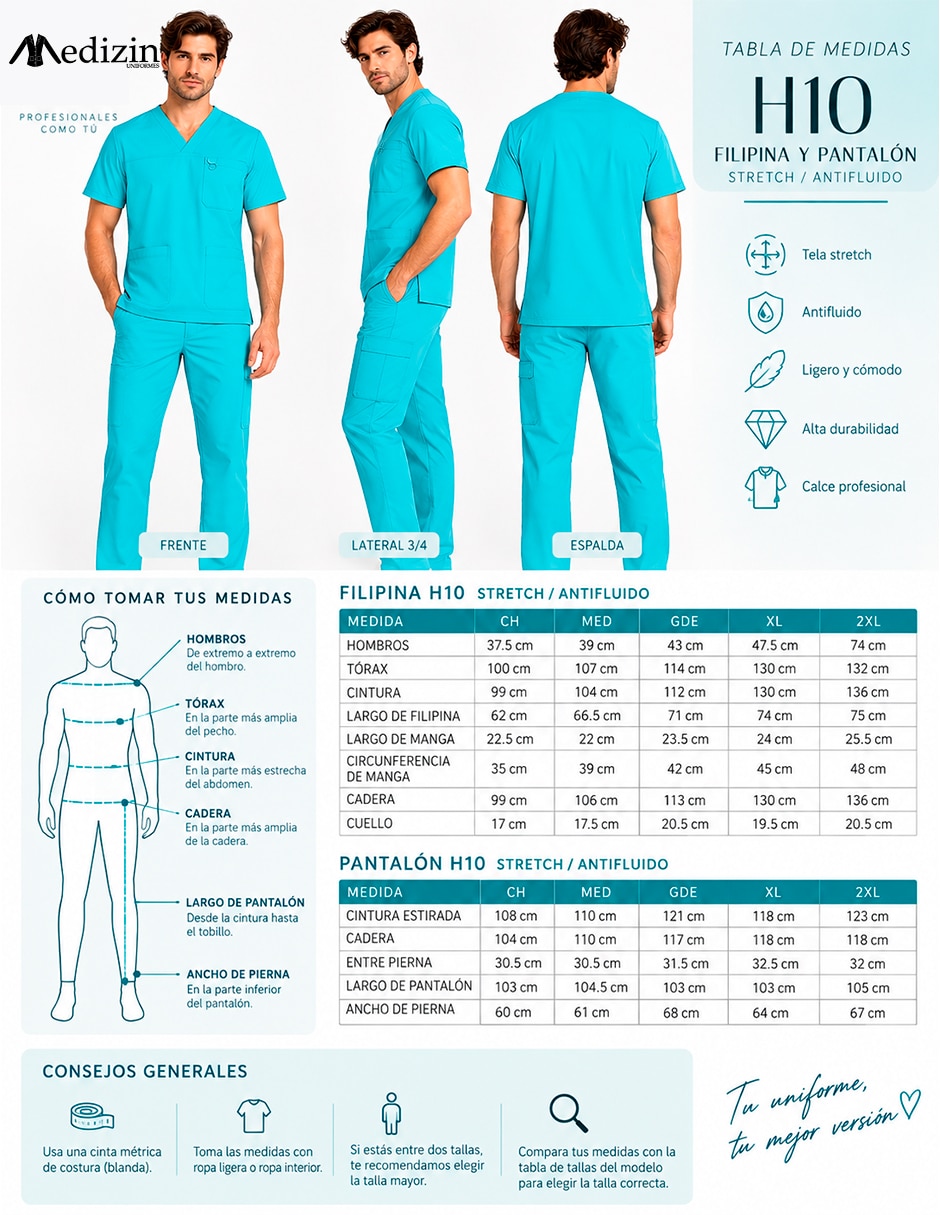 Pijama quirúrgica estilo regular para hombre 2