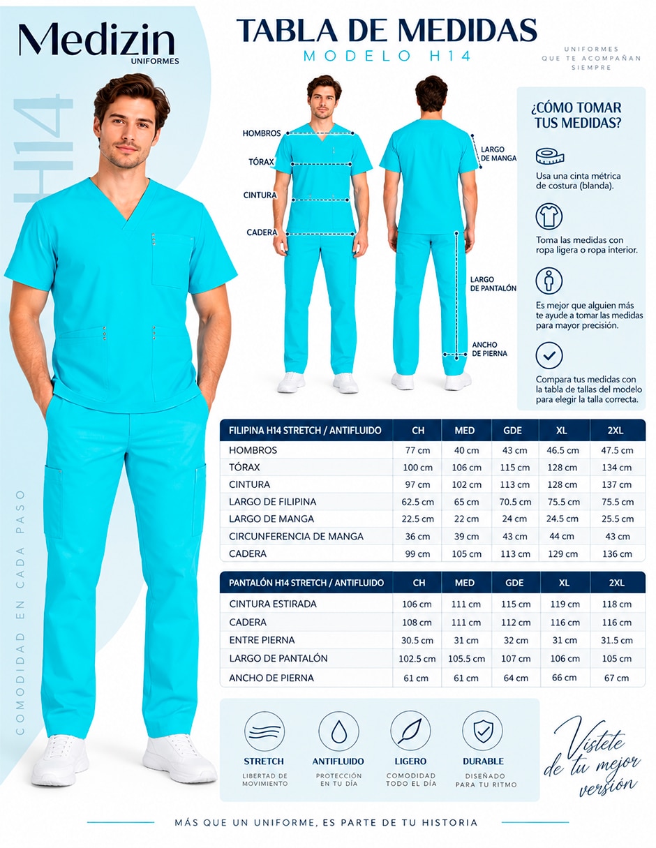 Pijama quirúrgica estilo regular para hombre 2