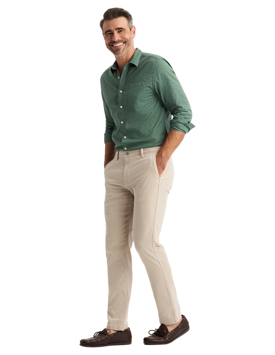Chamarra casual de algodón con bolsillos para hombre