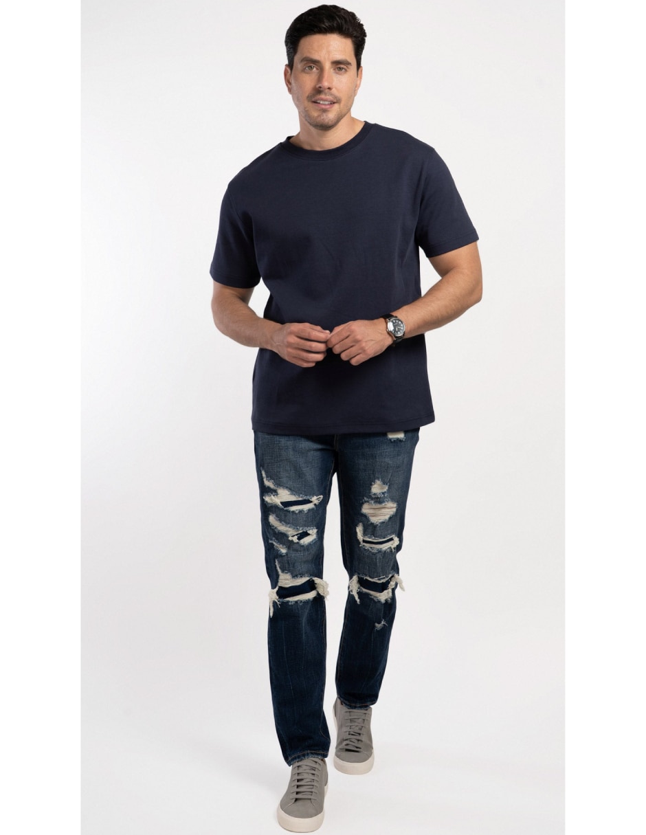 Jeans regular slim lavado obscuro para hombre Jeans regular slim lavado obscuro para hombre