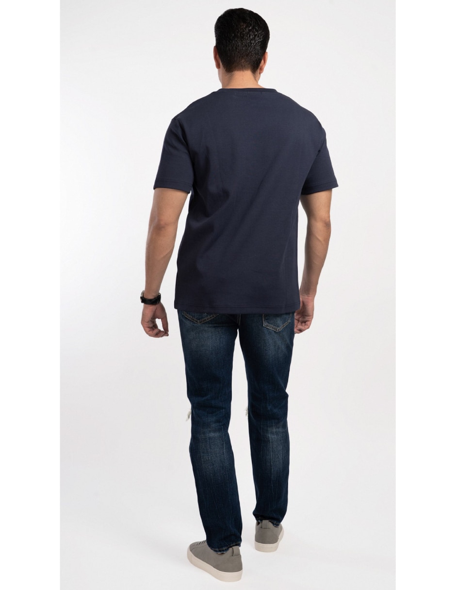 Jeans regular slim lavado obscuro para hombre 4