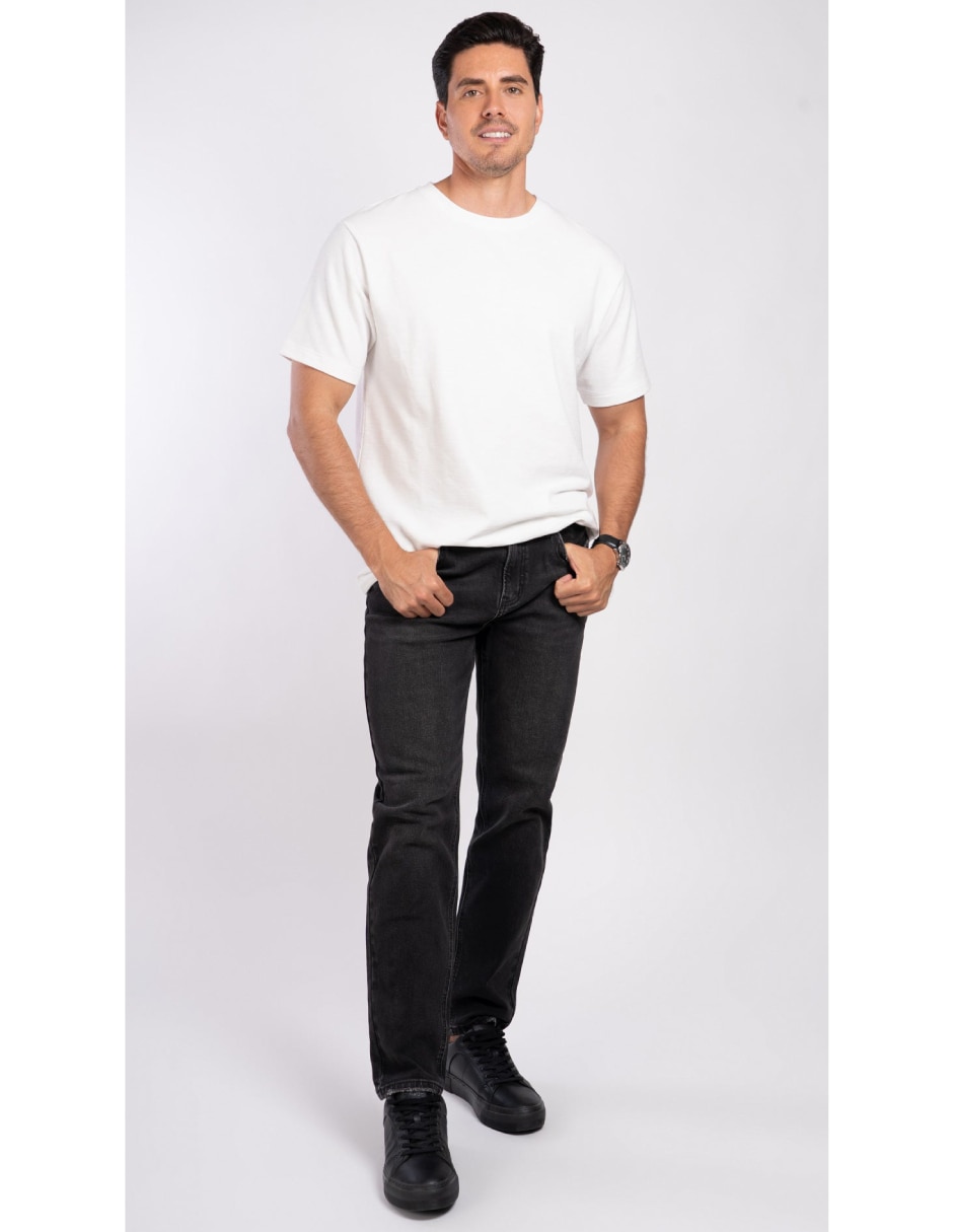 Jeans regular slim lavado obscuro para hombre