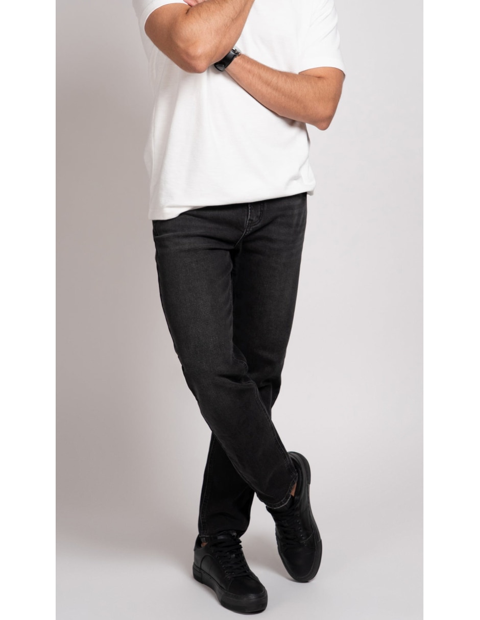 Jeans regular slim lavado obscuro para hombre