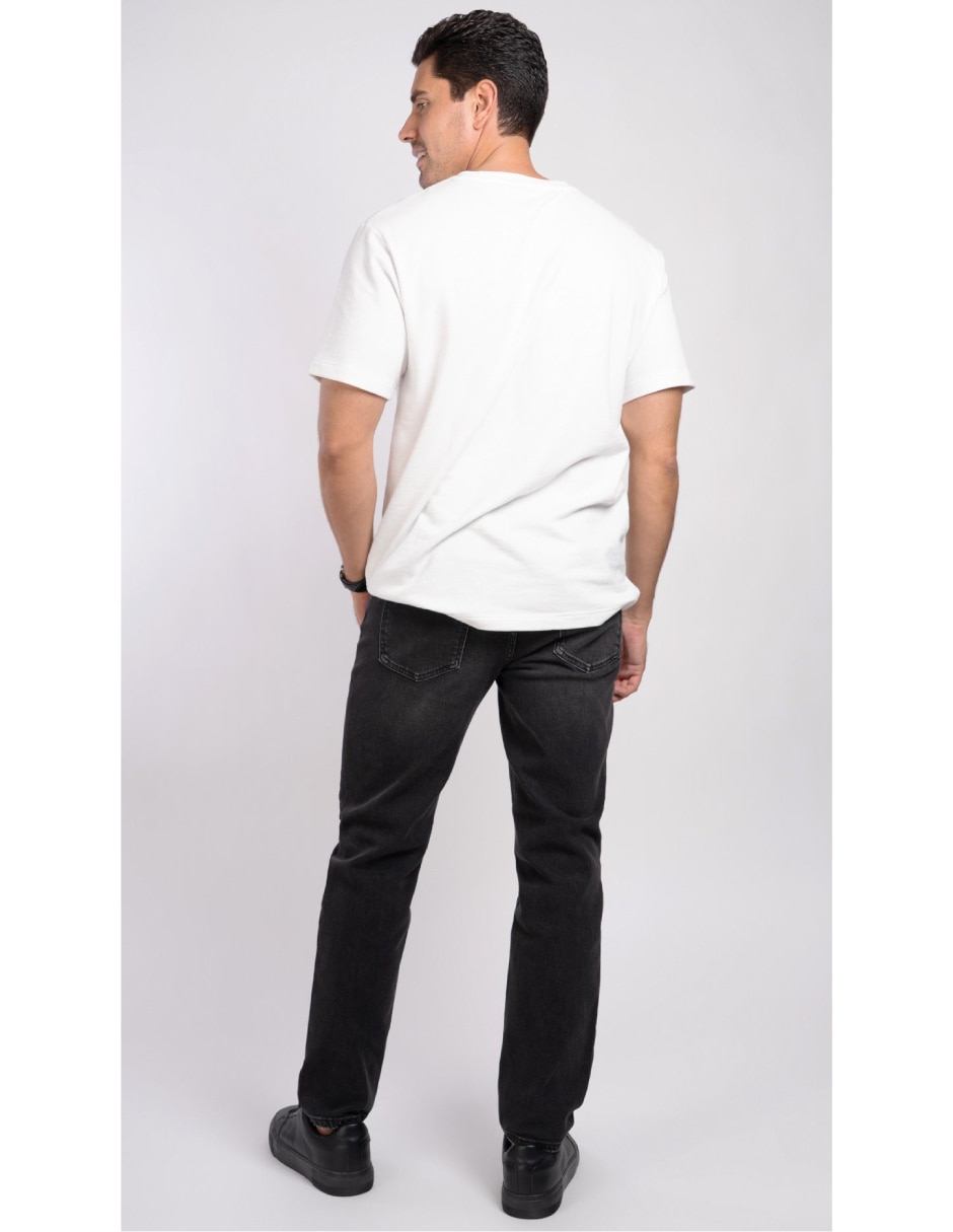 Jeans regular slim lavado obscuro para hombre