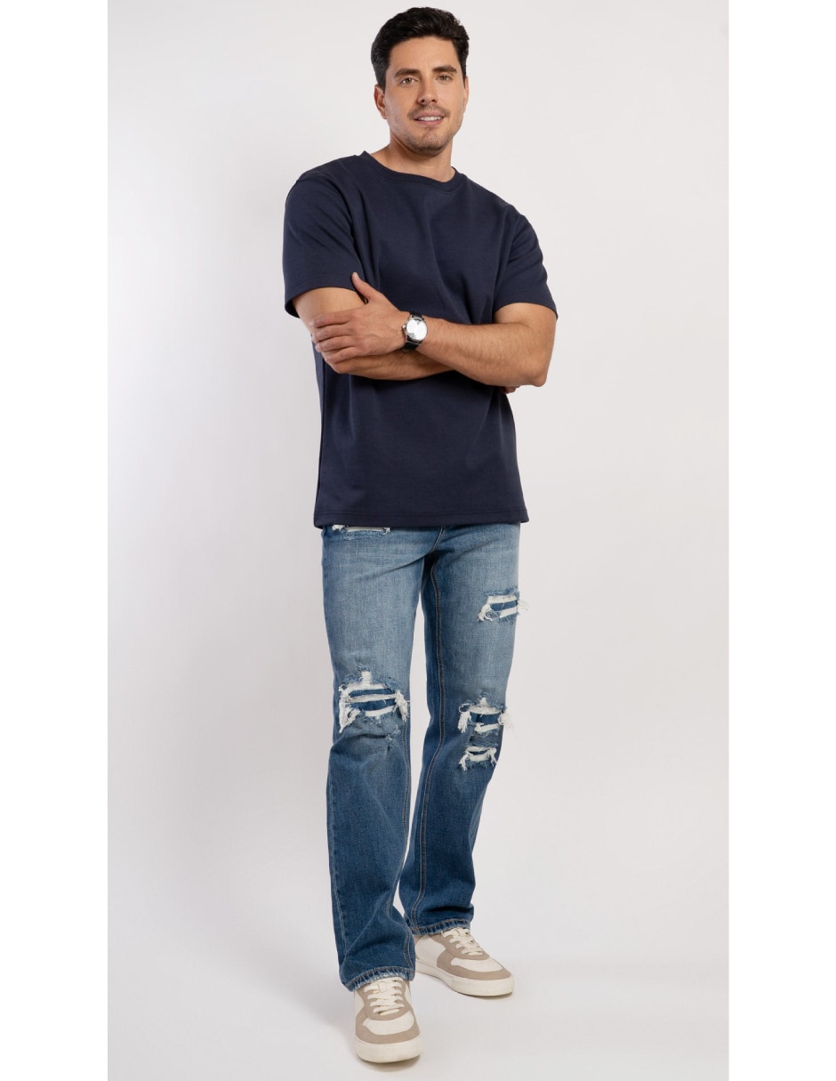 Jeans regular recto lavado deslavado para hombre Jeans regular recto lavado deslavado para hombre