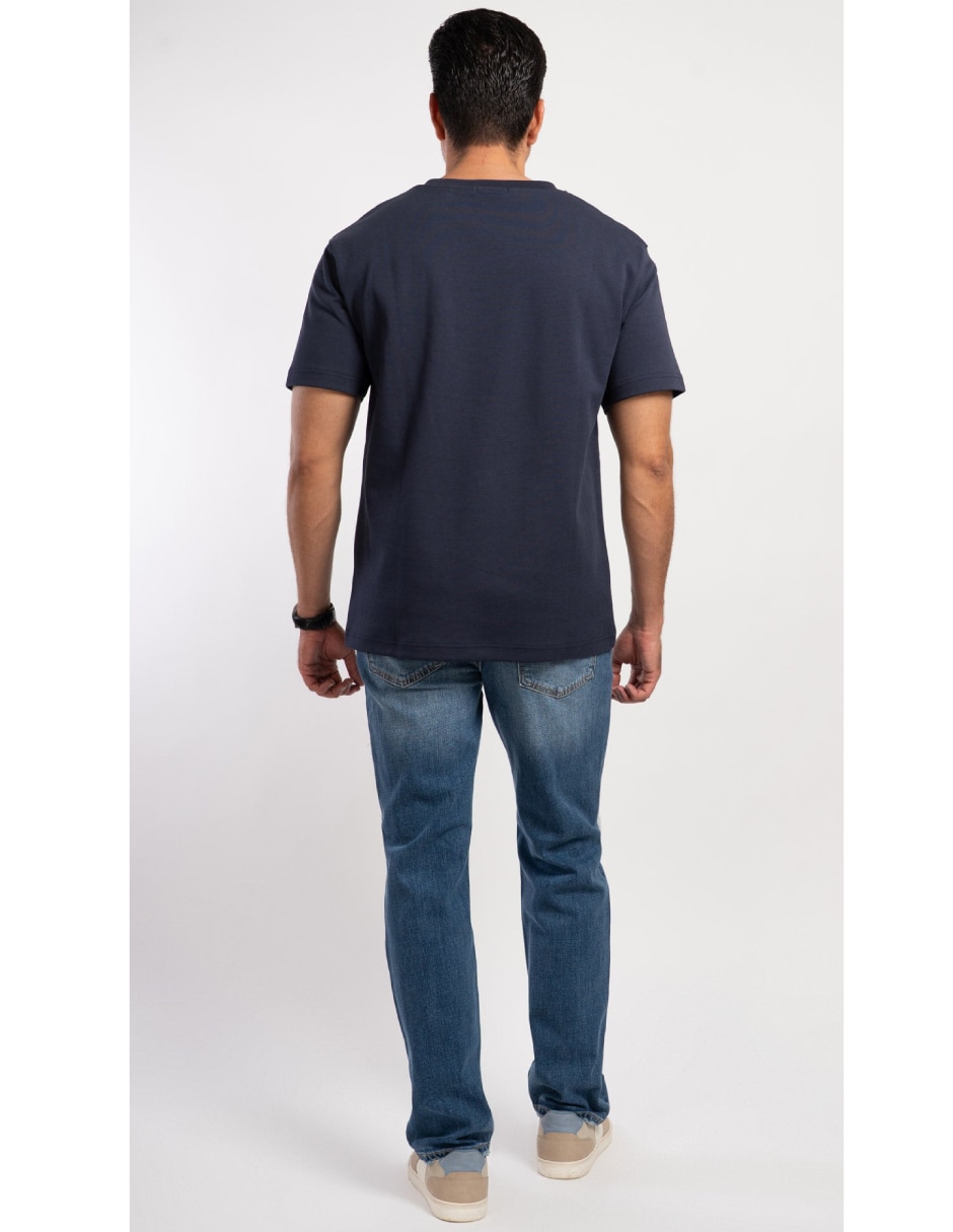Jeans regular recto lavado deslavado para hombre 4