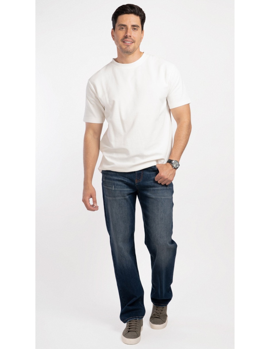 Jeans regular recto lavado medio para hombre Jeans regular recto lavado medio para hombre