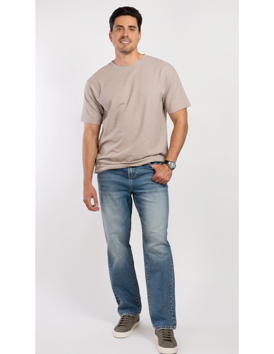 Jeans regular loose lavado medio para hombre Jeans regular loose lavado medio para hombre