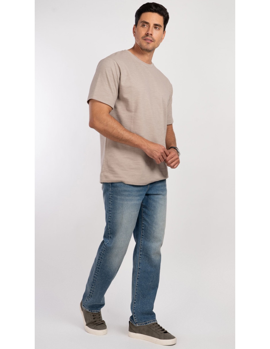 Jeans regular loose lavado medio para hombre 2