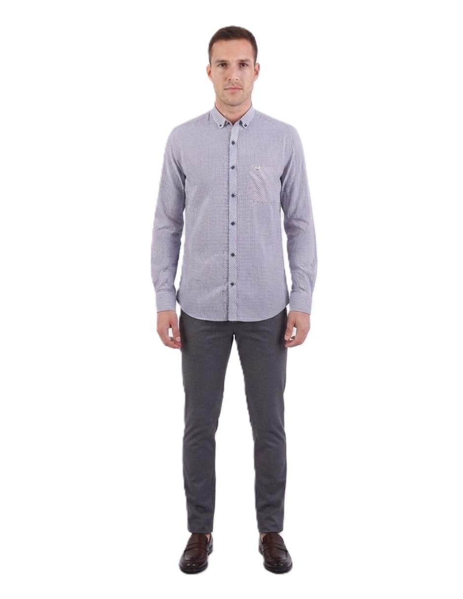 Camisa casual manga larga para hombre 2