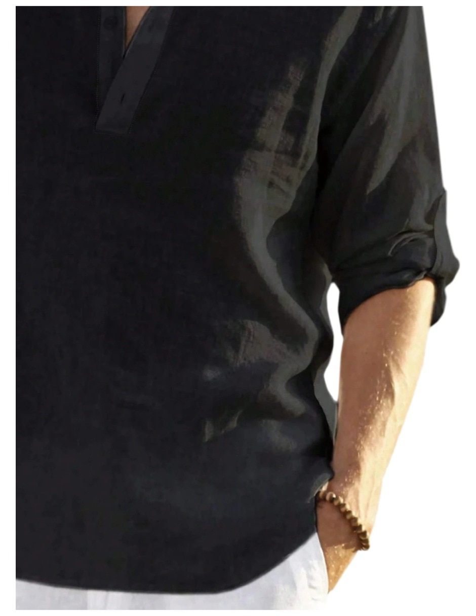 Camisa casual manga larga para hombre 4