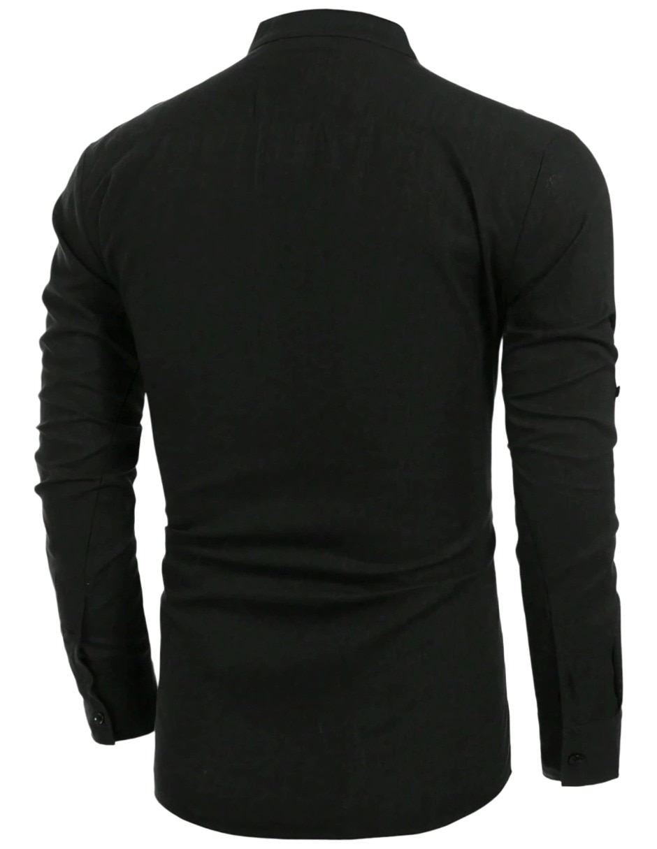 Camisa casual manga larga para hombre 3