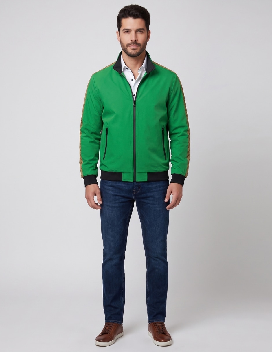 Chamarra Bomber No de Vinipiel Con bolsillos para hombre