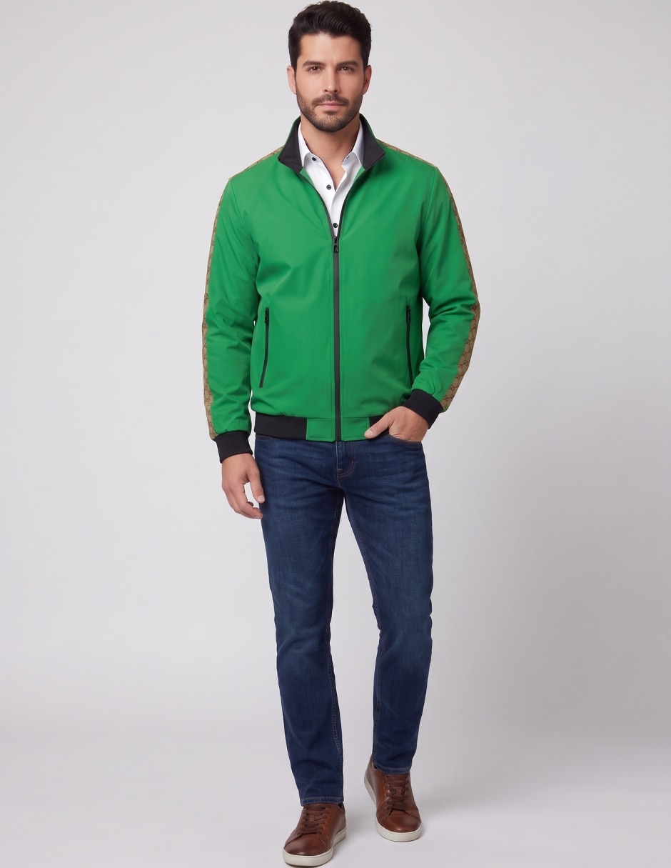 Chamarra Bomber No de Vinipiel Con bolsillos para hombre 3