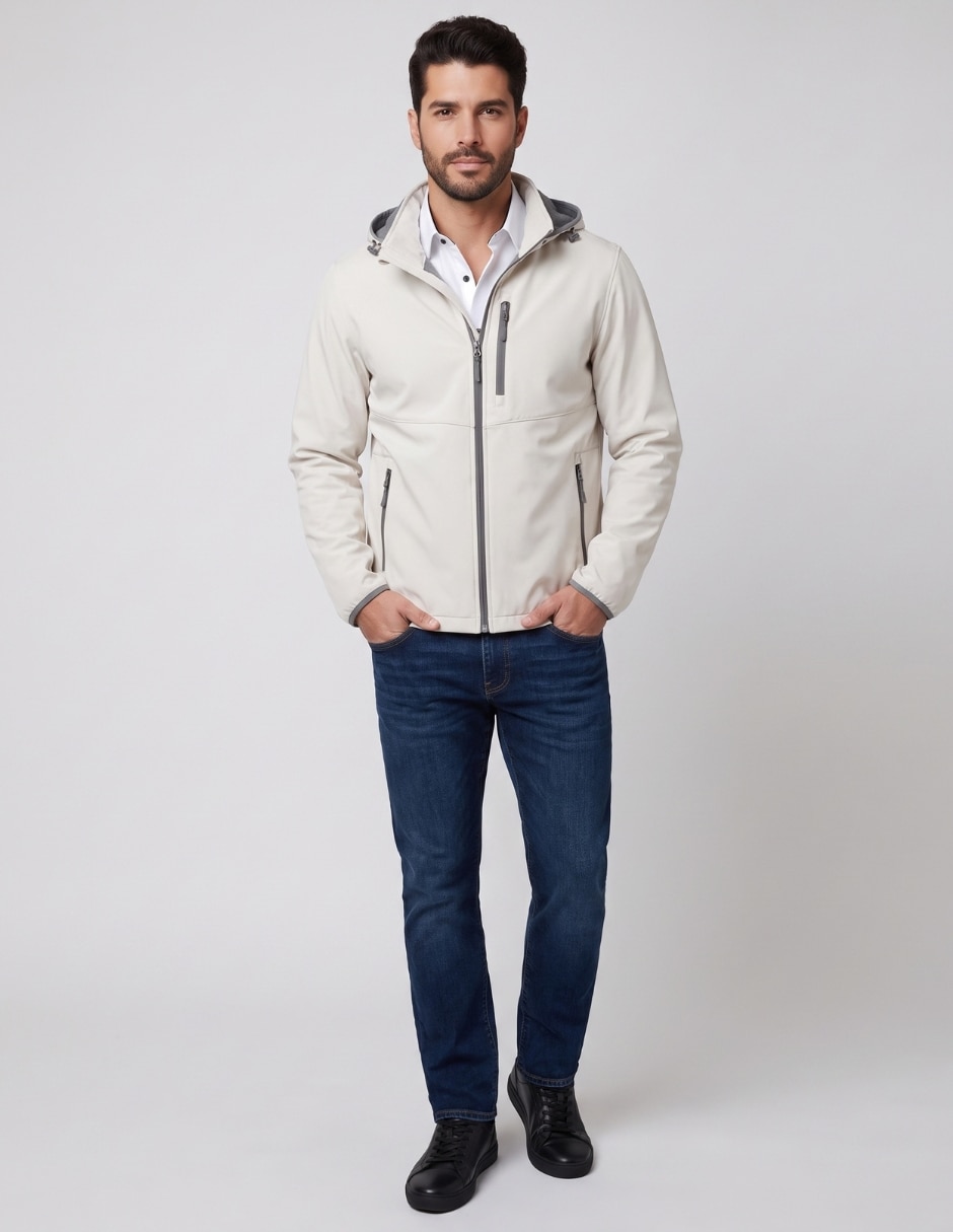 Chamarra Casual No de Vinipiel Con capucha para hombre