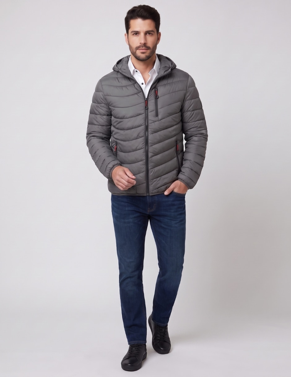 Chamarra Casual No de Vinipiel Con capucha para hombre 3