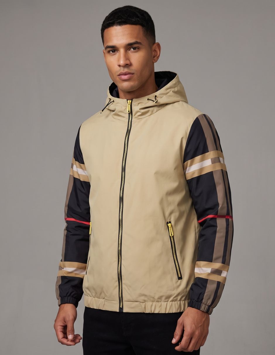 Chamarra casual cuello con cierre para hombre 3