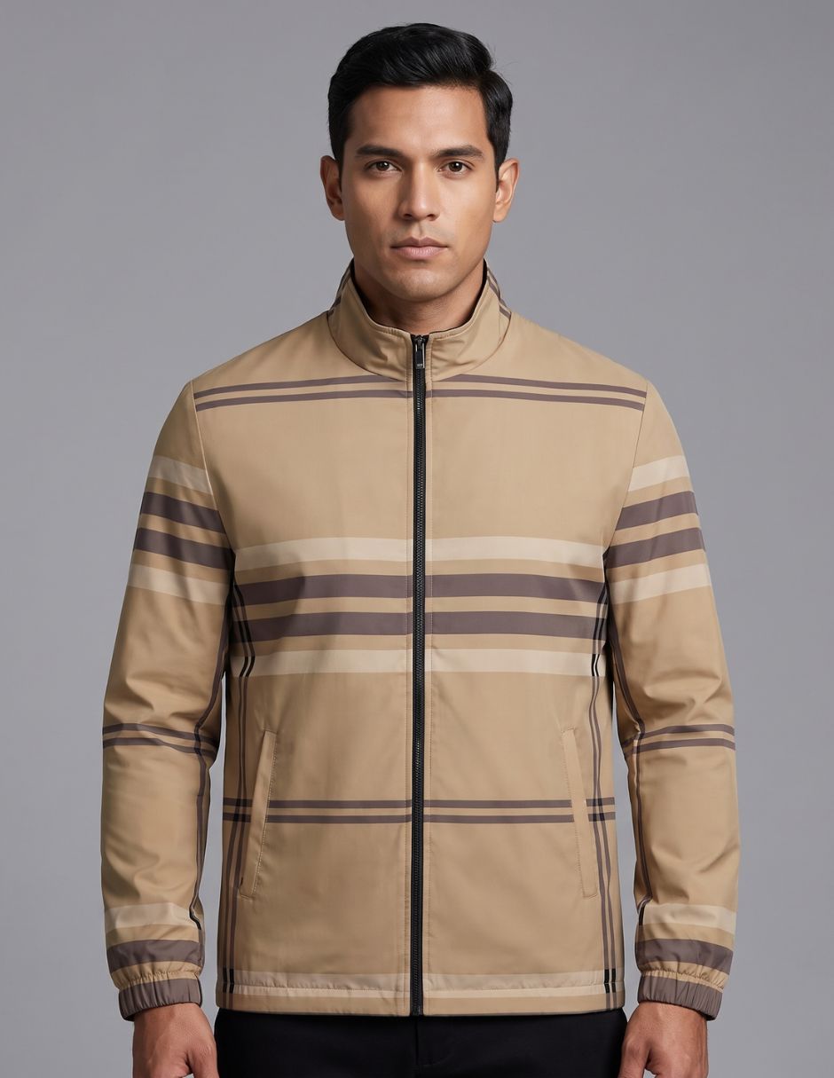 Chamarra bomber de vinipiel con bolsillos para hombre Chamarra bomber de vinipiel con bolsillos para hombre